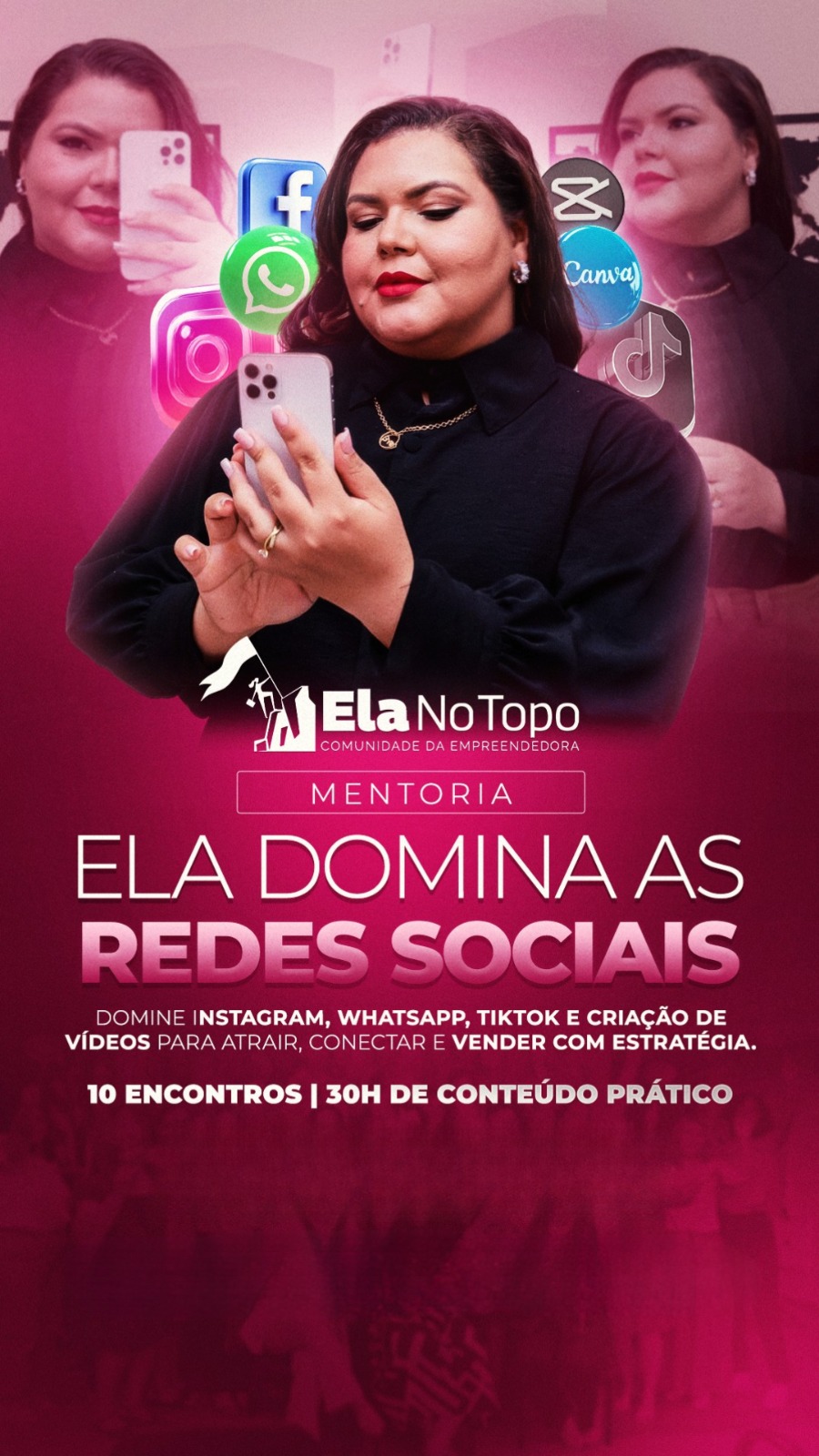 Banner do evento: Mentoria Ela Domina as Redes Sociais